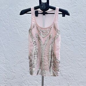 Express Pink and Silver Sequin Tank Top